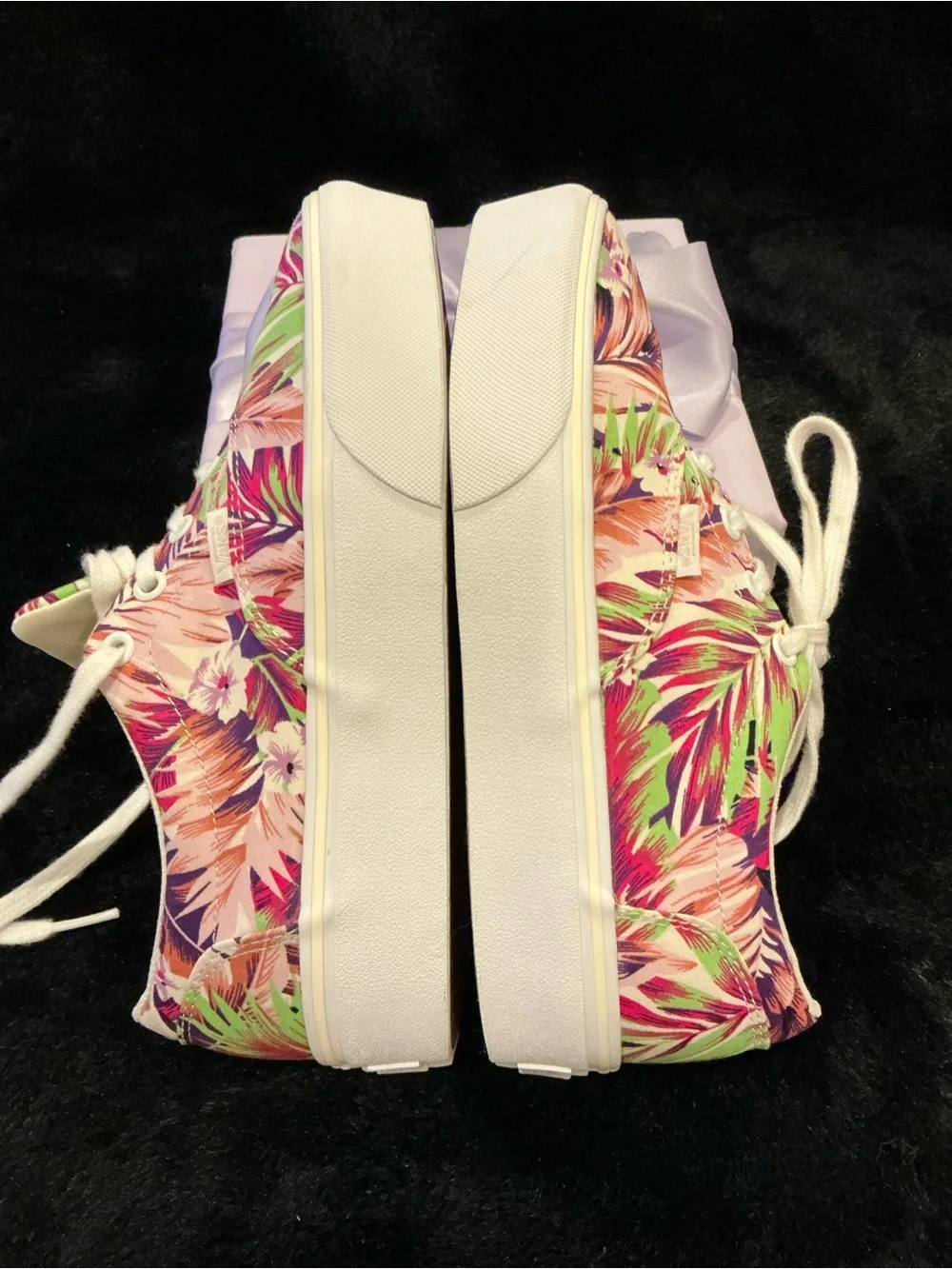 Vans Women's Tropical Print Canvas Platform Sneakers - Size 8